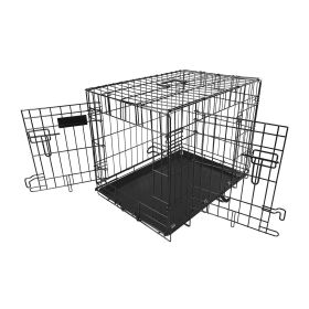 24inches Dogs Crate Folding Metal Pets Crates Double Door Puppy Cage Easy Set Up 24inches Dogs Crate Folding Metal Pets Crates Double Door Puppy Cage Easy Set Up