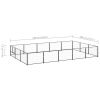 Dog Kennel Black 161.5 ft² Steel