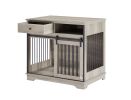 Sliding door dog crate with drawers. 35.43'' W x 23.62'' D x 33.46'' H