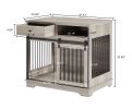 Sliding door dog crate with drawers. 35.43'' W x 23.62'' D x 33.46'' H